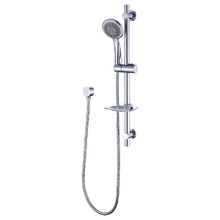 Chrome Round Rail Shower with Soap Dish